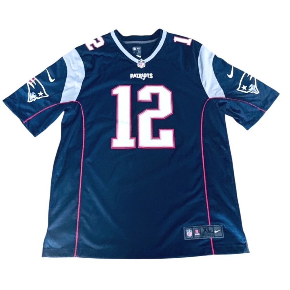 Nike Tom Brady #12 New England Patriots On Field NFL Jersey Men's XL Navy